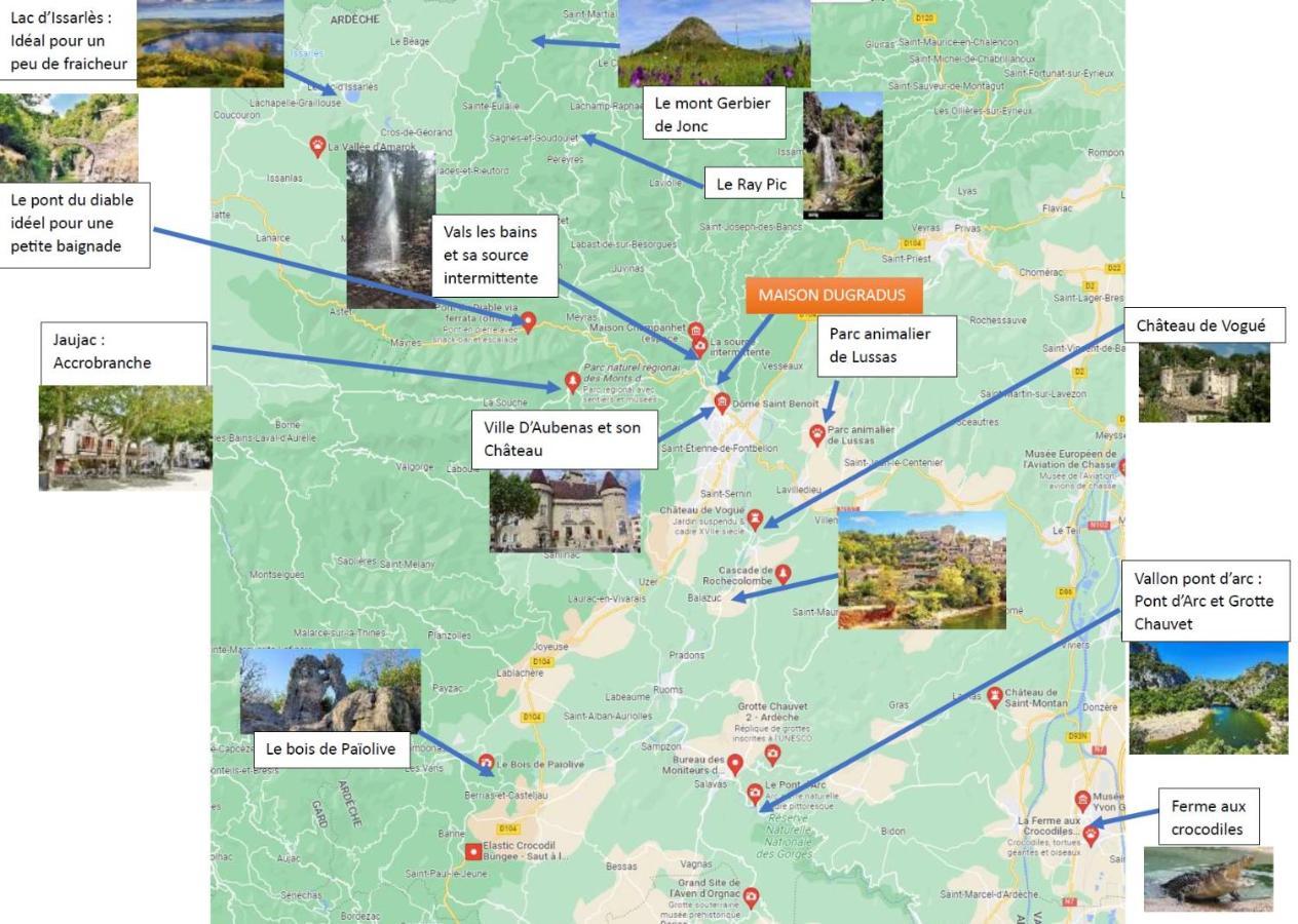 La Villa Des Papillons De Dugradus Aubenas Eksteriør bilde
